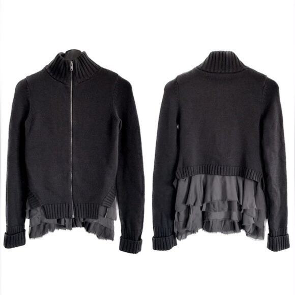 A.L.C Zip Up Wool Silk Long Sleeve Sweater Size XS - Picture 1 of 11